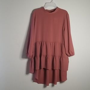 High Low Blush Pink Blouse